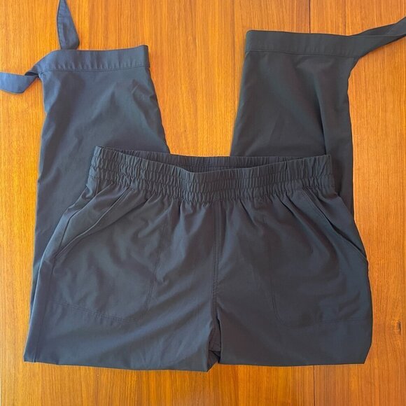 Talbots Pants - T by Talbots ruched waist Stretch Navy Blue Crop Joggers w/ tie ankle Sz.S